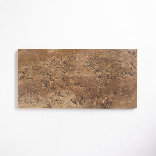 Ladrilhos de travertino vermelho polido Scabas 6×12