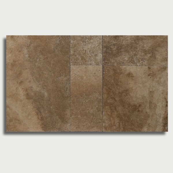 Walnut Tumbled French Pattern Travertine Pavers French Pattern Image