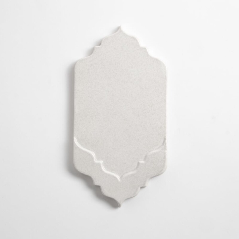 Cloud White Glossy Musa Ceramic Accent Tiles 4x7 1/2
