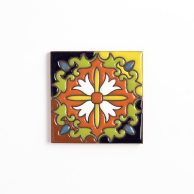 Talavera Glossy Cayena Glazed Terracotta Tiles 4x4
