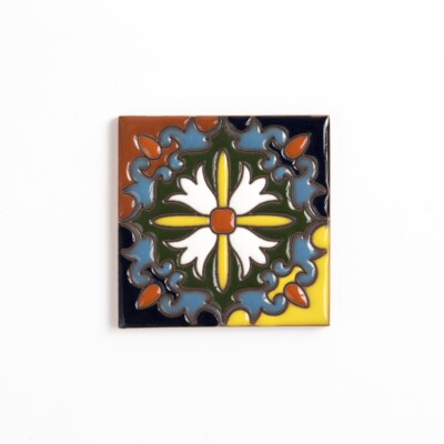 Talavera Glossy Agave Glazed Terracotta Tiles 4x4