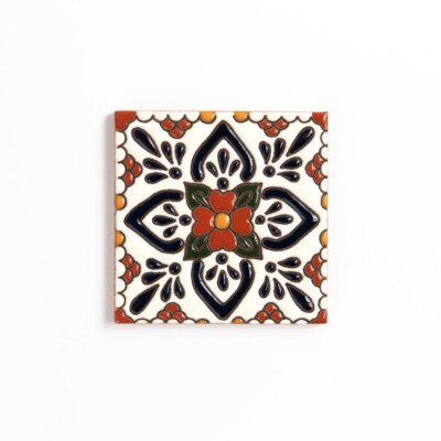 Talavera Glossy Escarlata Glazed Terracotta Tiles 4x4