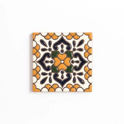 Talavera Glossy Maiz Glazed Terracotta Tiles 4x4