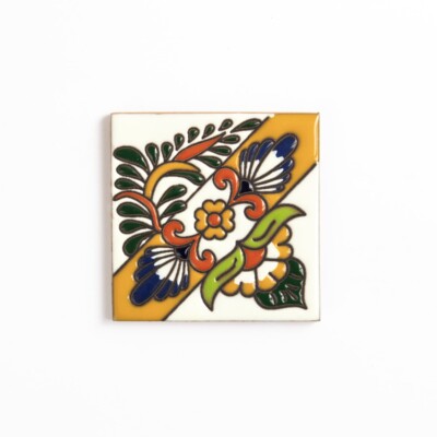 Talavera Glossy Quetzal Glazed Terracotta Tiles 4x4