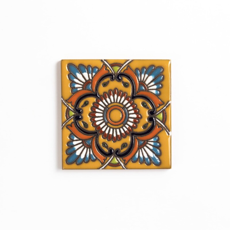 Talavera Glossy Aztlan Glazed Terracotta Tiles 4x4