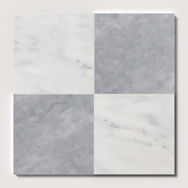 Allure Light, Avalon Polished Checkerboard Pattern Marble Bundle 18×18