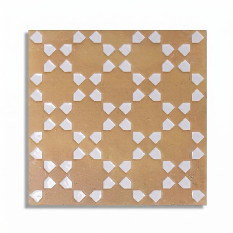 White, Tan Multifinish Bejmat DÉcor Porcelain Tiles 6x6