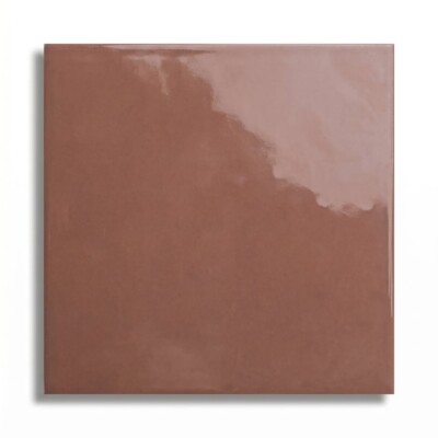 Chestnut Glossy Bits Square Porcelain Tiles 4 5/8x4 5/8