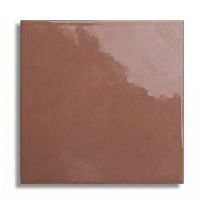 Chestnut Glossy Bits Square Porcelain Tiles 4 5/8x4 5/8
