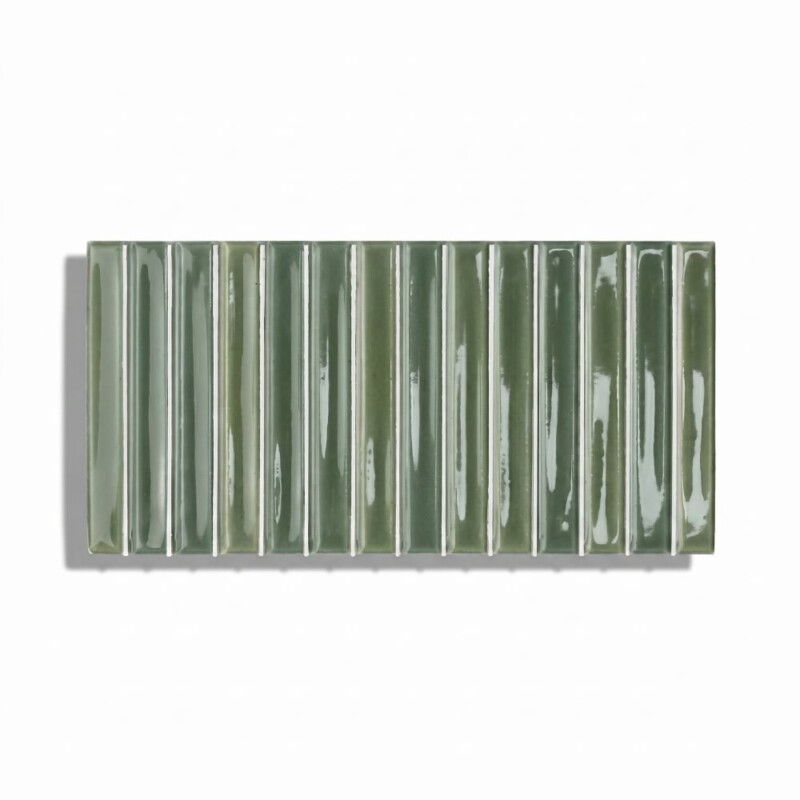 Fennel Glossy Colour Notes Bars Ceramic Tiles 5×10