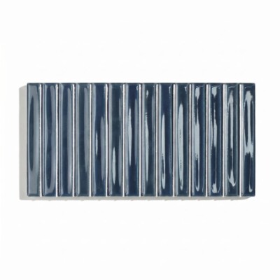 Indigo Glossy Colour Notes Bars Ceramic Tiles 5x10