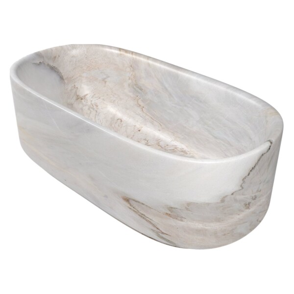 Baignoire en marbre adouci Blue Mist 33 30/64×78 47/64