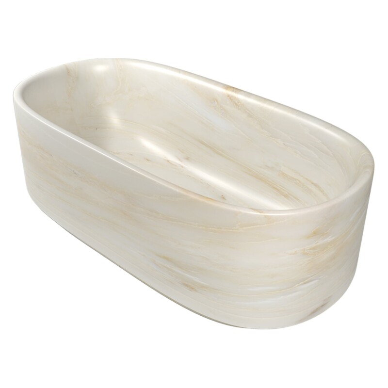 Calacatta Amber Honed Marble Tub 33 30/64x78 47/64