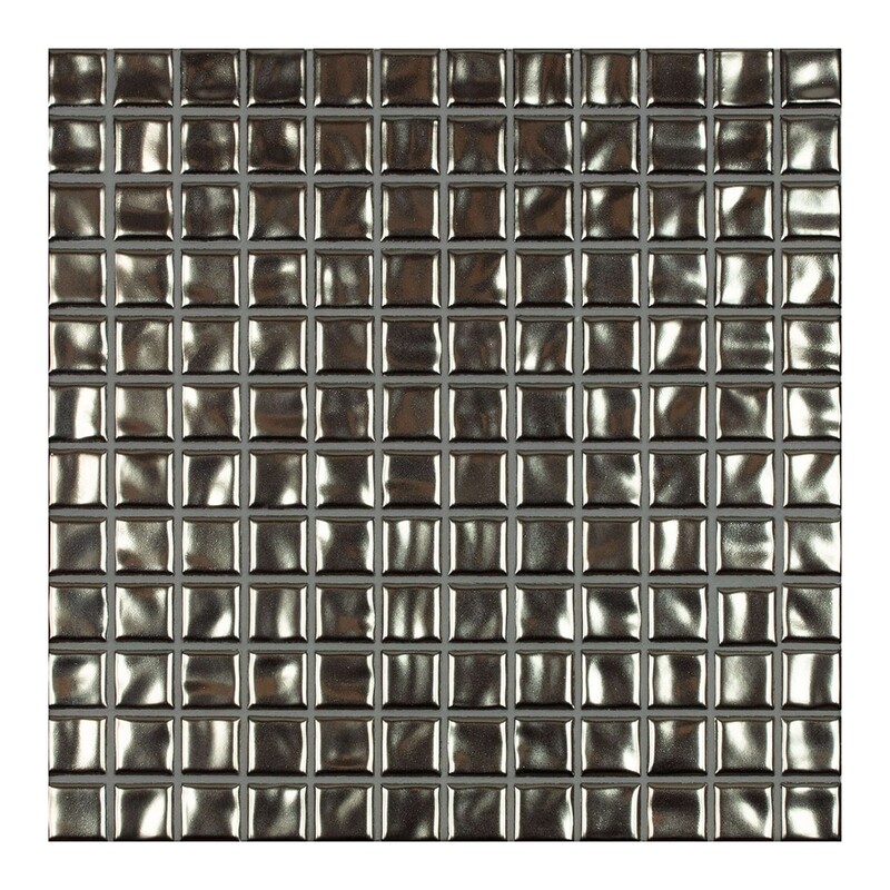 Metallic Glazed 1x1 Porcelain Mosaics 9 1/16x9 1/16