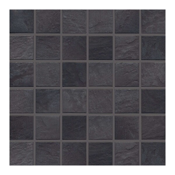 Mosaico de porcelana preta sem esmalte 2×2, imagem de 18 1/2×18 1/2