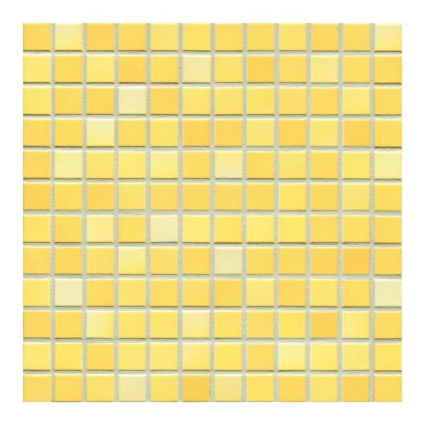 Mosaico in porcellana smaltata giallo sole 1×1, dimensioni 9 1/16×9 1/16 (immagine)