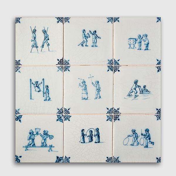 Childrens Games Glazed Ceramic Tile 5×5 Image