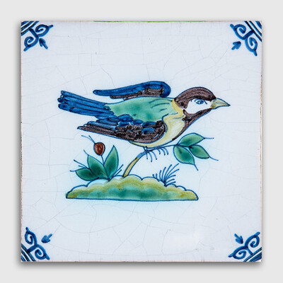 Large Birds Poly Glazed Ceramic Tile 5x5