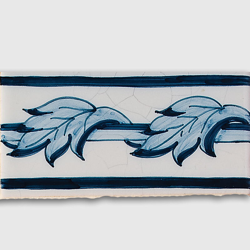 Acanthus Border Blue Glazed Ceramic Borders 2 1/2x5