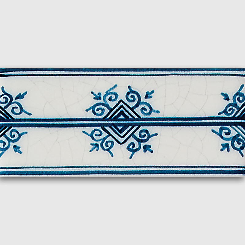 Oxtail Border Blue Glazed Ceramic Borders 2 1/2x5