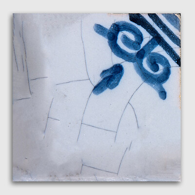 Bullnose Down Angle Blue Crackled Glazed Ceramic Moldings 1 1/2x1 1/2