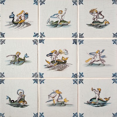 Sea Legends Poly Glazed Ceramic Tile 5x5