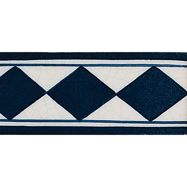 Diamond Blue Glazed Ceramic Borders 2 1/2×5 Image
