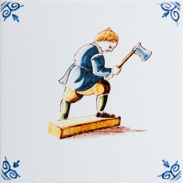 Woodwork 1 Glazed Ceramic Tile 6×6 Image