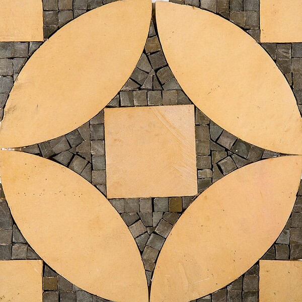 Giallo, Verde Honed Sacchi Limestone Mosaic 8×8 Image
