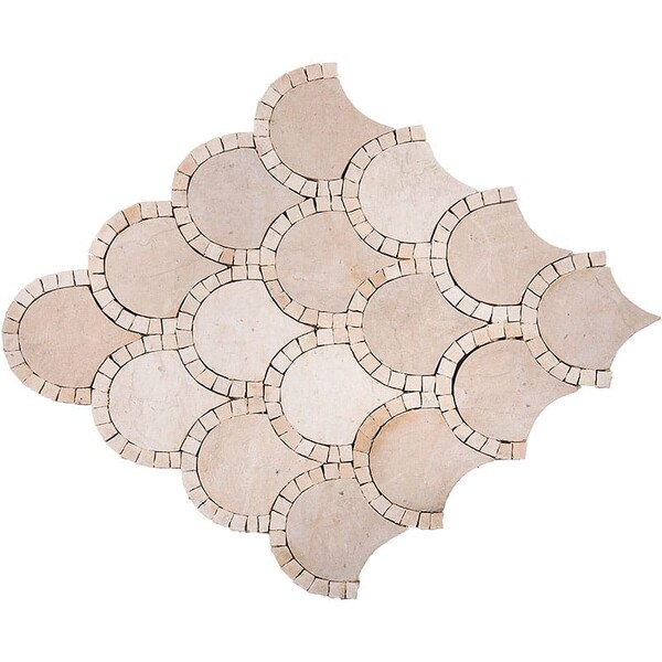 Mosaïque en calcaire biseauté adouci, image 10×10