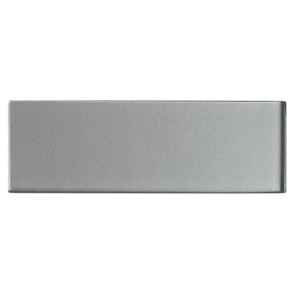 Sterling metallic subway glass tile in brushed silver finish by Country Floors