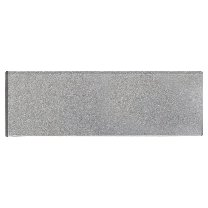 Nickel metallic subway glass tile in sleek silver finish by Country Floors