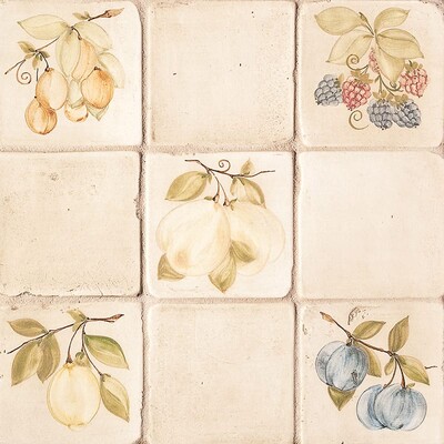 Fruit Stained Ceramic Tile 4x4