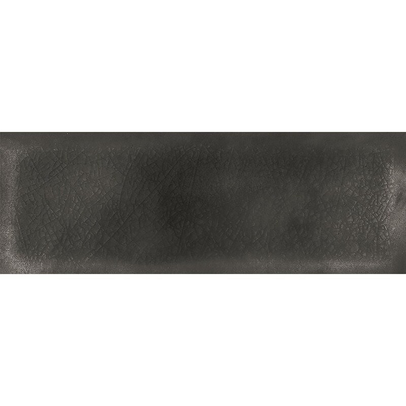 Army Black Glazed Ceramic Accent Tiles 4x12