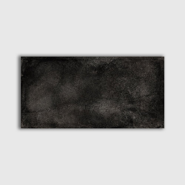 London Black R11 Textured Porcelain Tile 12×24 Image