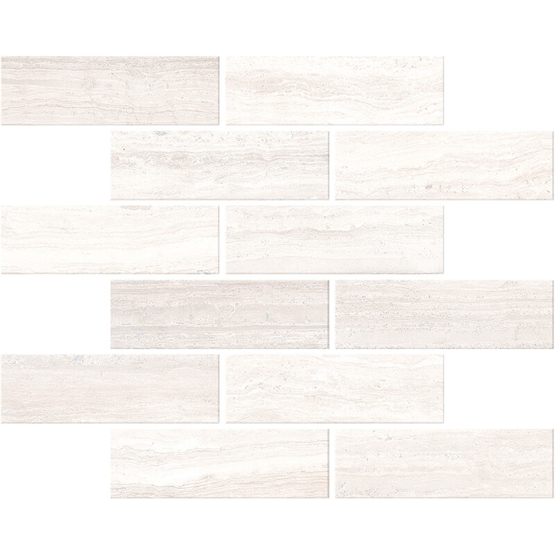 Zenit White Honed 2x6 Porcelain Mosaics 12x12