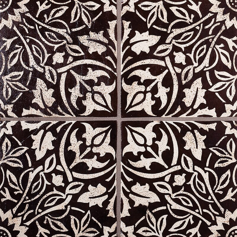 Voysey-20b Glazed Ceramic Tile 6x6
