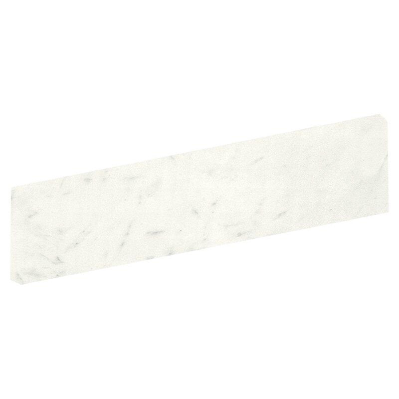 Bianco Statuario Polished Bullnose Marble Look Porcelain Moldings 4x24