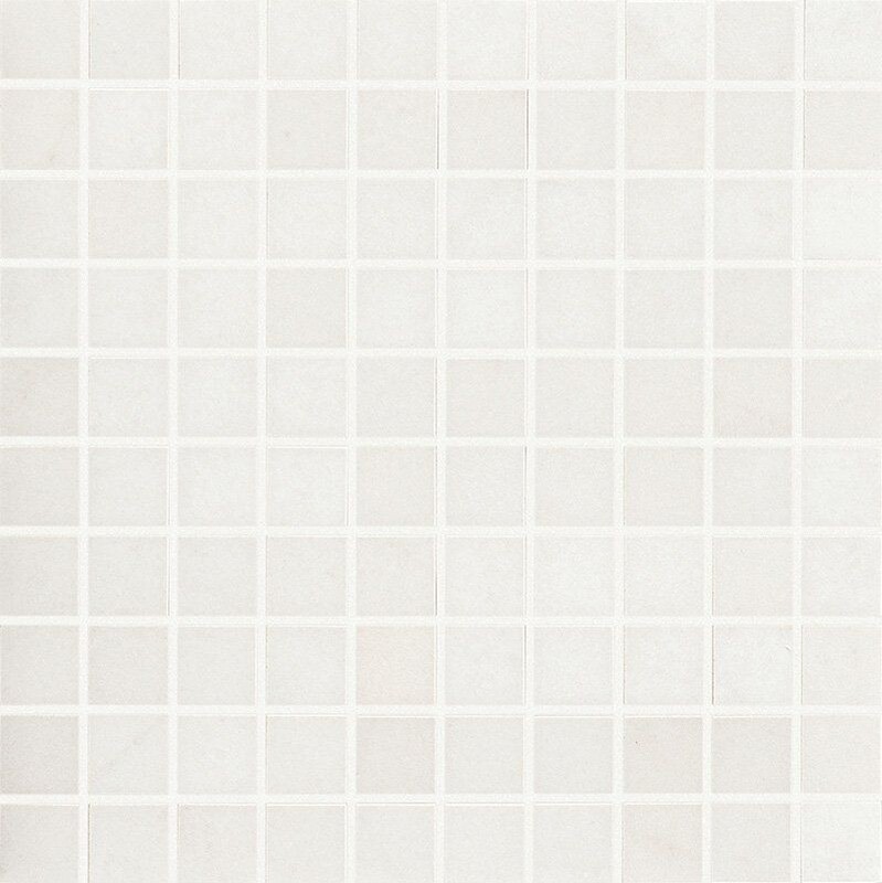 Crystal White Polished 1x1 Marble Look Porcelain Mosaic 12x12