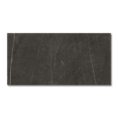 Gray Stone Polished Marble Look Porcelain Tile 12x24