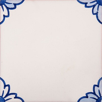 249a Gelosia Blanc, Blue Glazed Ceramic Tile 5 1/2x5 1/2