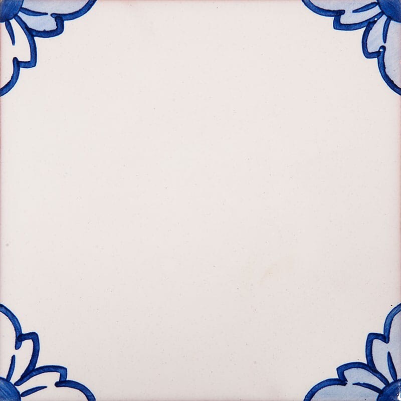 249a Gelosia Blanc, Blue Glazed Ceramic Tile 5 1/2x5 1/2