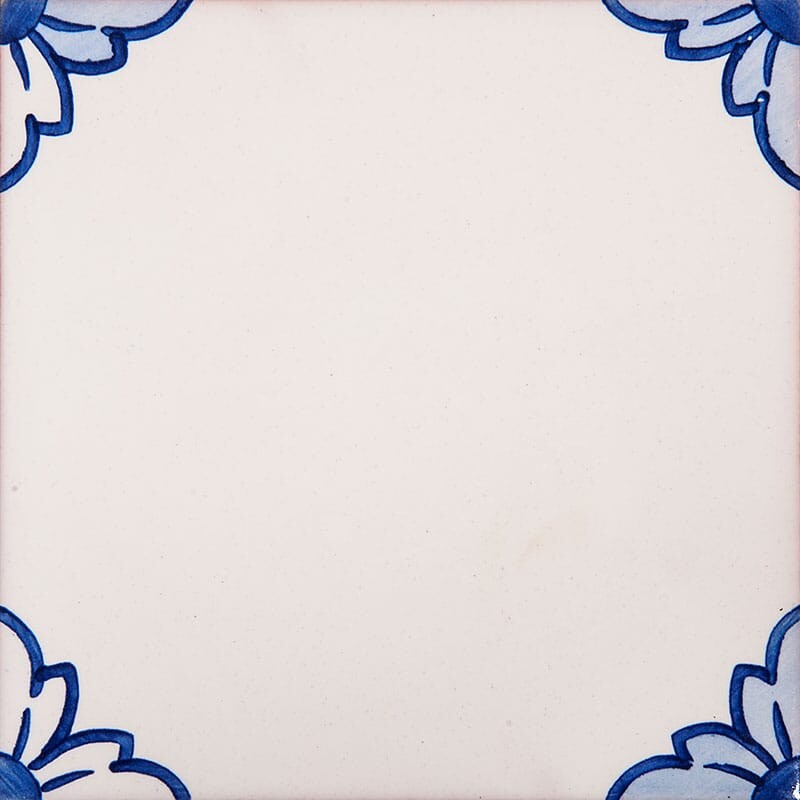 249a Gelosia Blanc, Blue Glazed Ceramic Tiles 5 1/2x5 1/2