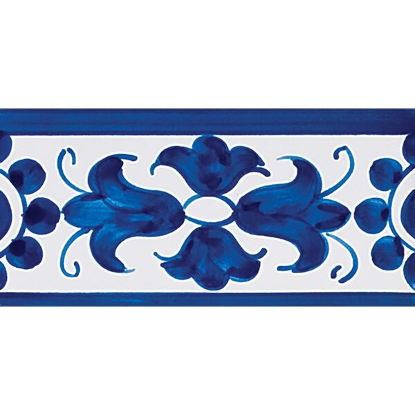 408 Border Blue Glazed Ceramic Borders 2 3/4×5 1/2 Image