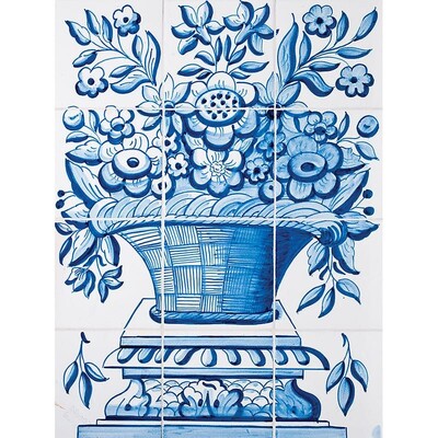 Cesta Panel Blue Glazed Ceramic Tile 22x16 1/2