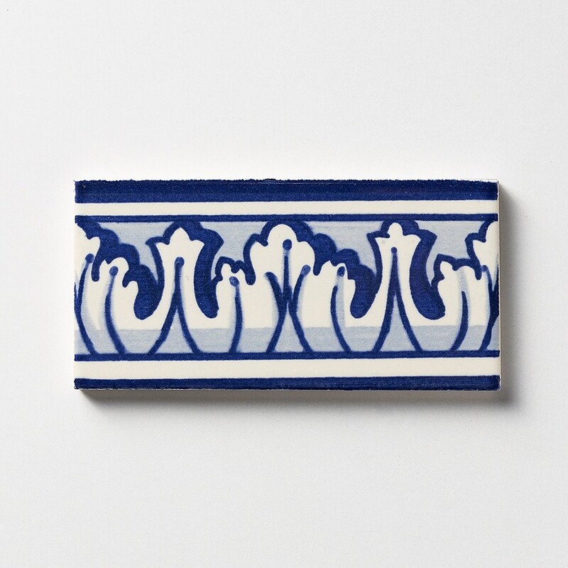 307 Blue Glazed Ceramic Borders 3x6