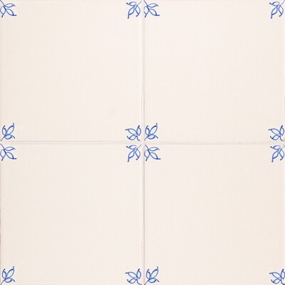 Garden Blanc Blue Glazed Ceramic Tile 6x6