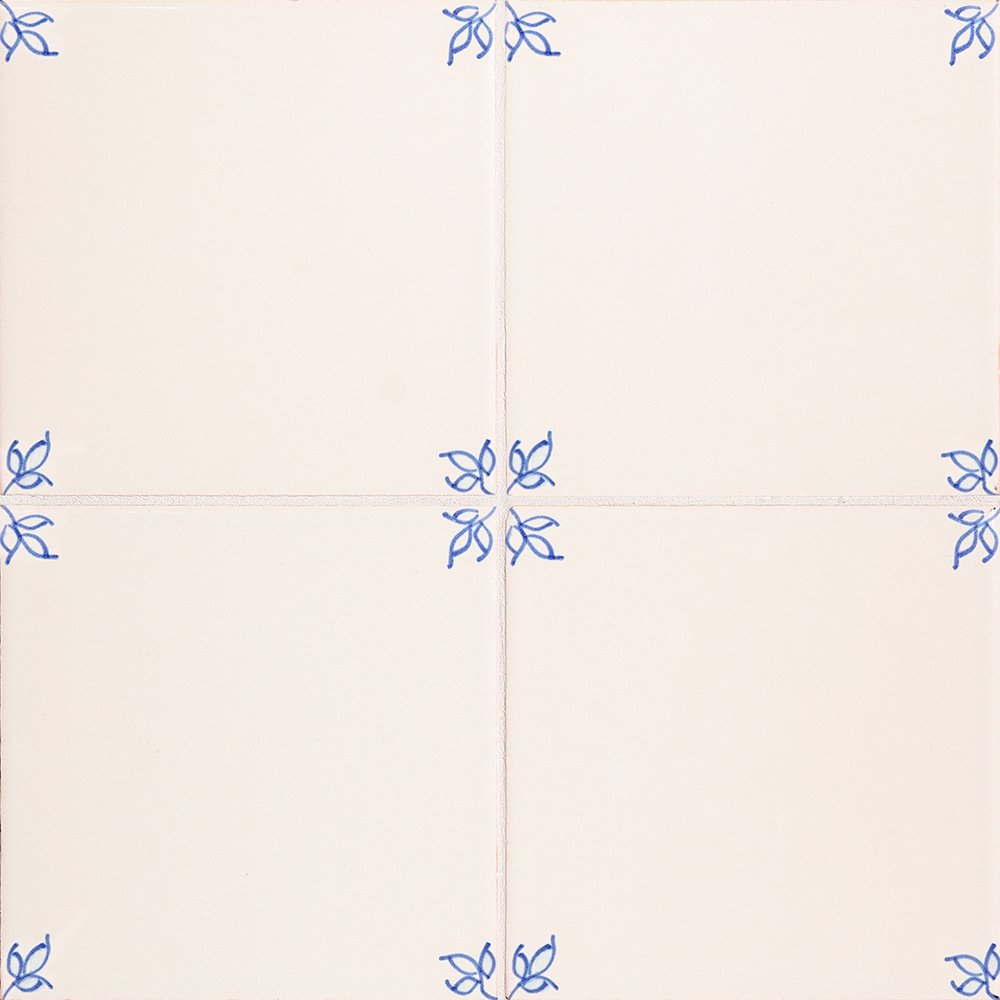 Garden Blanc Blue Glazed Ceramic Tile 6x6