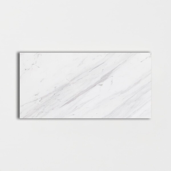 White marble subway tile backsplash for luxury interior wall design by Country Floors