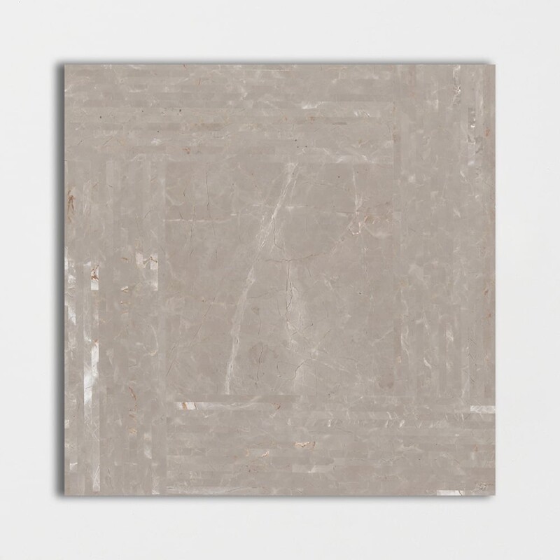 Fawn Grey Polished Downtown Marble Patterns 24x24